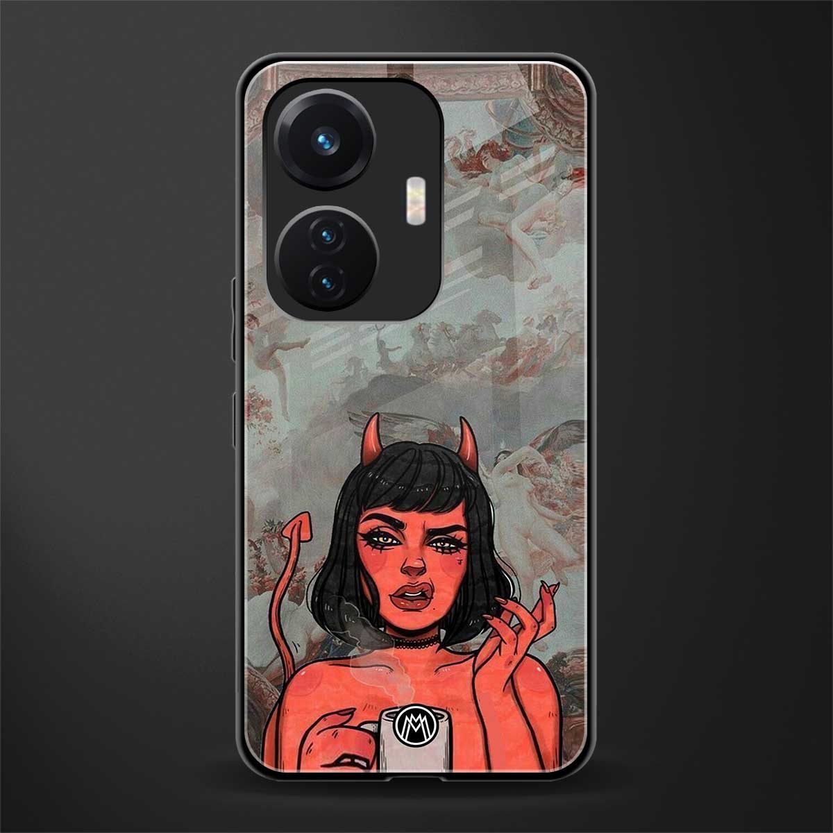 devil buys mymerchandize back phone cover | glass case for vivo t1 44w 4g