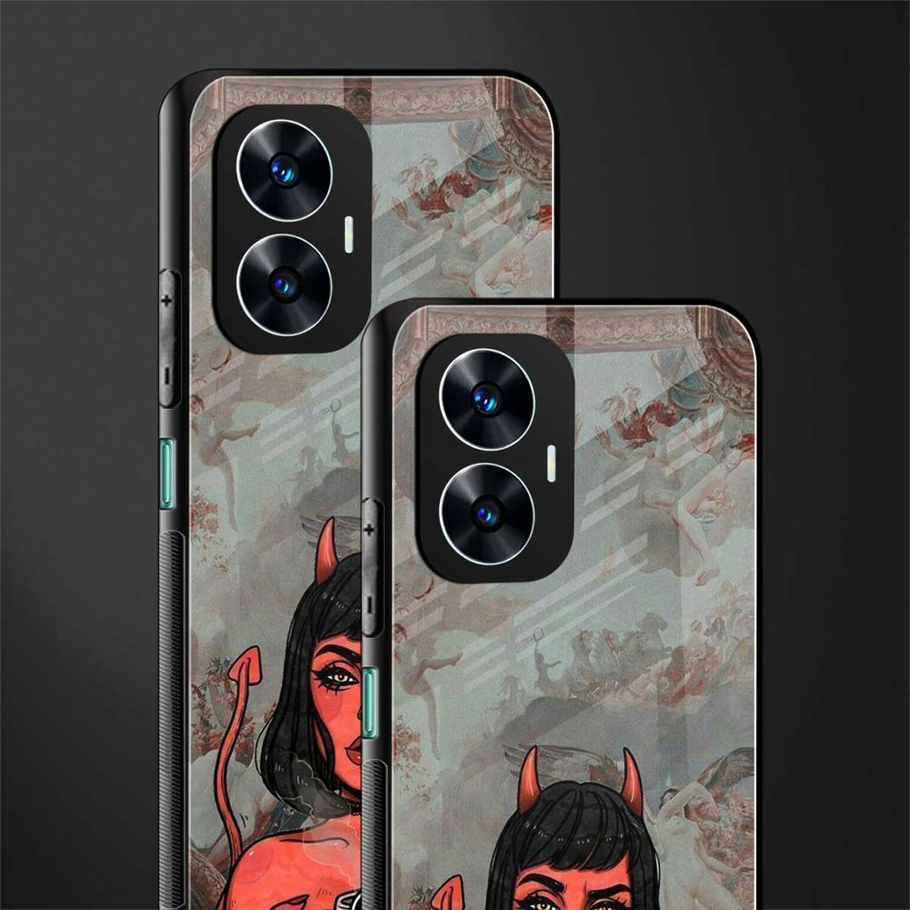 devil buys mymerchandize back phone cover | glass case for realme c55