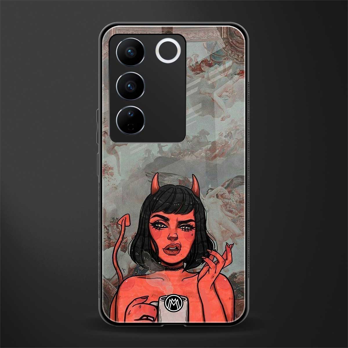 devil buys mymerchandize back phone cover | glass case for vivo v27 pro 5g