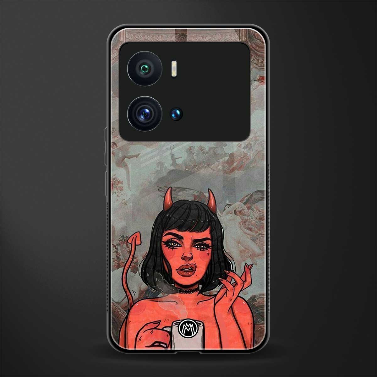 devil buys mymerchandize back phone cover | glass case for iQOO 9 Pro