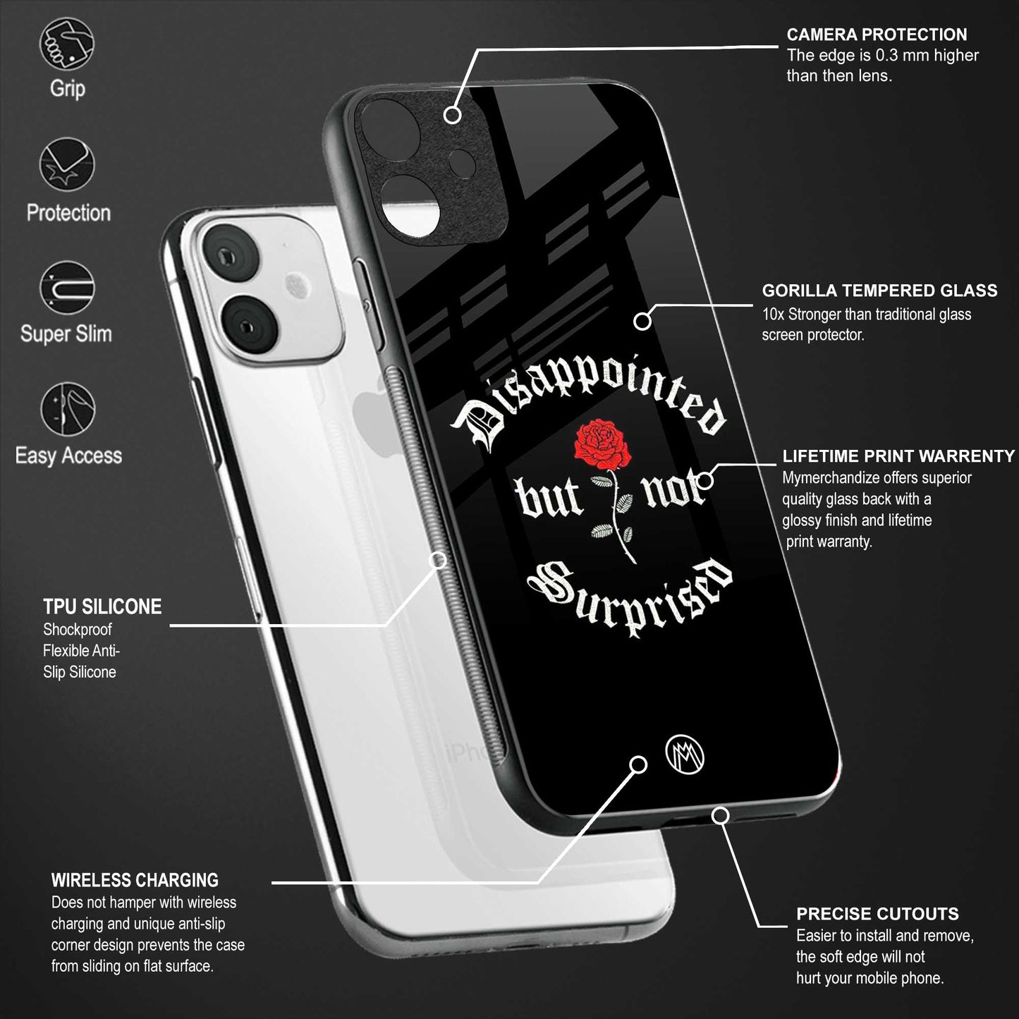 disappointed but not surprised back phone cover | glass case for samsun galaxy a24 4g