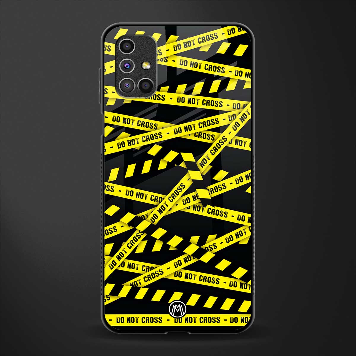 do not cross warning glass case for samsung galaxy m51 image