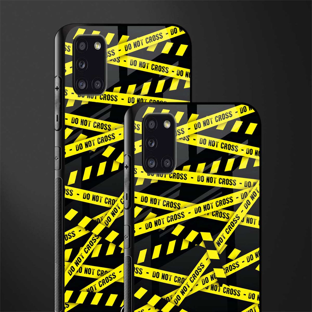 do not cross warning glass case for samsung galaxy a31 image-2
