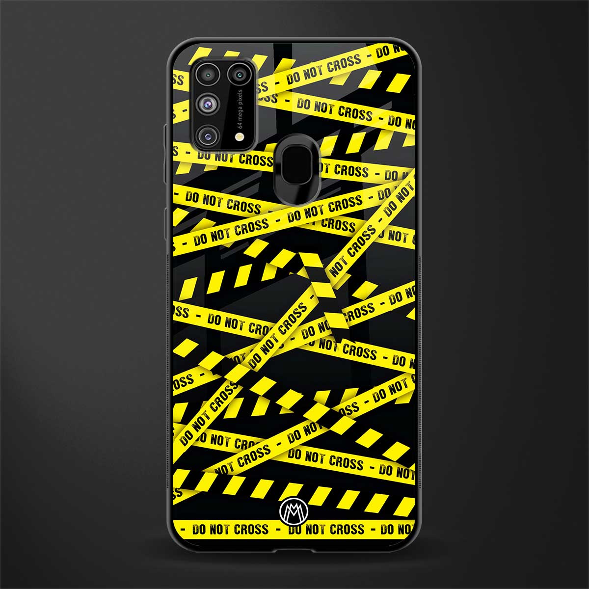 do not cross warning glass case for samsung galaxy m31 prime edition image
