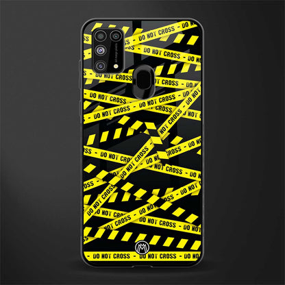 do not cross warning glass case for samsung galaxy m31 prime edition image