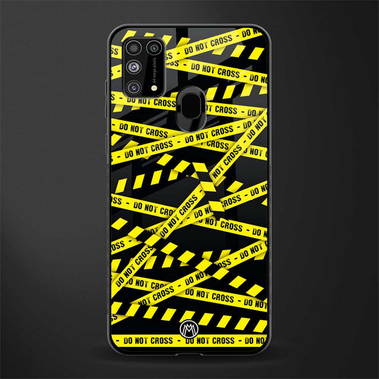do not cross warning glass case for samsung galaxy m31 prime edition image