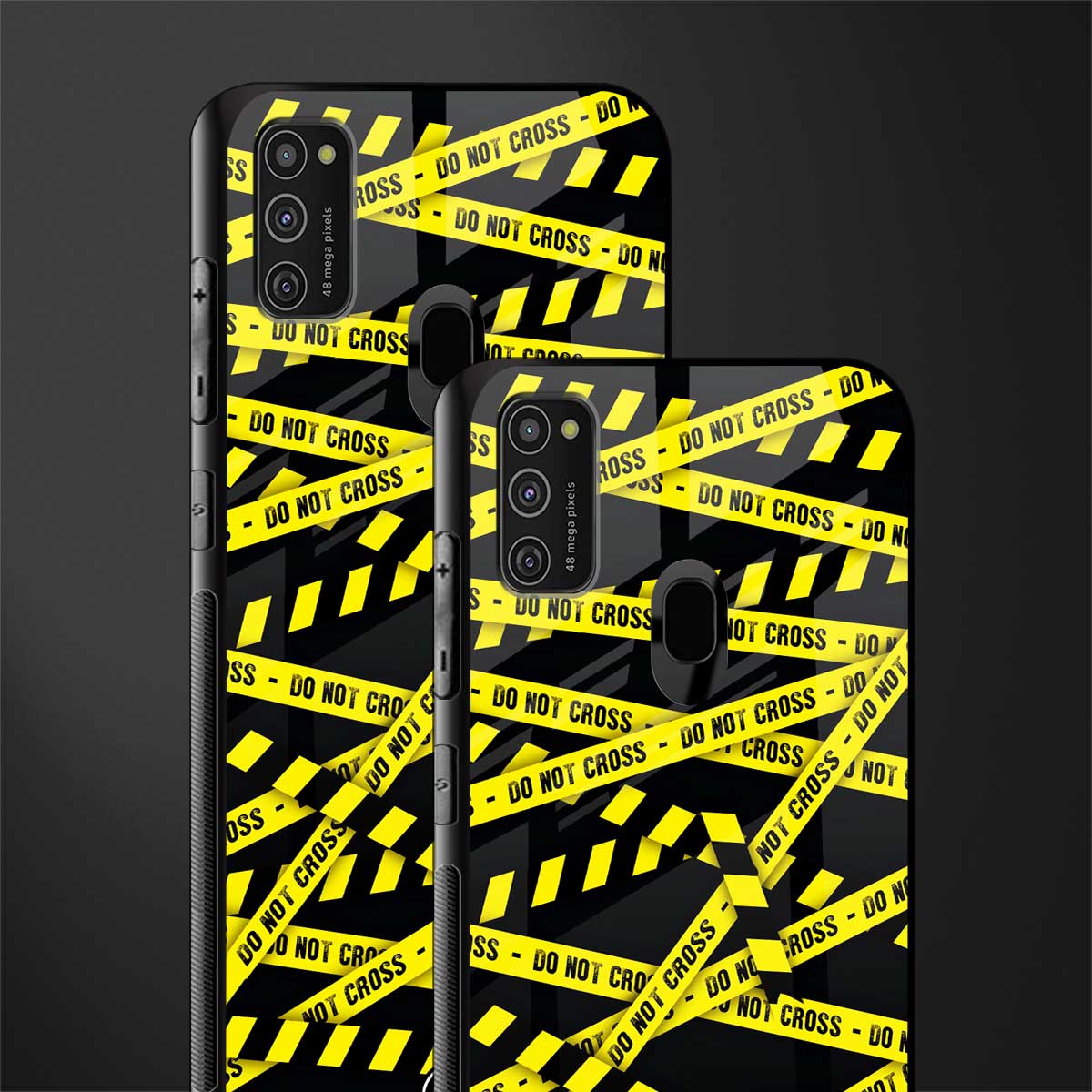 do not cross warning glass case for samsung galaxy m30s image-2