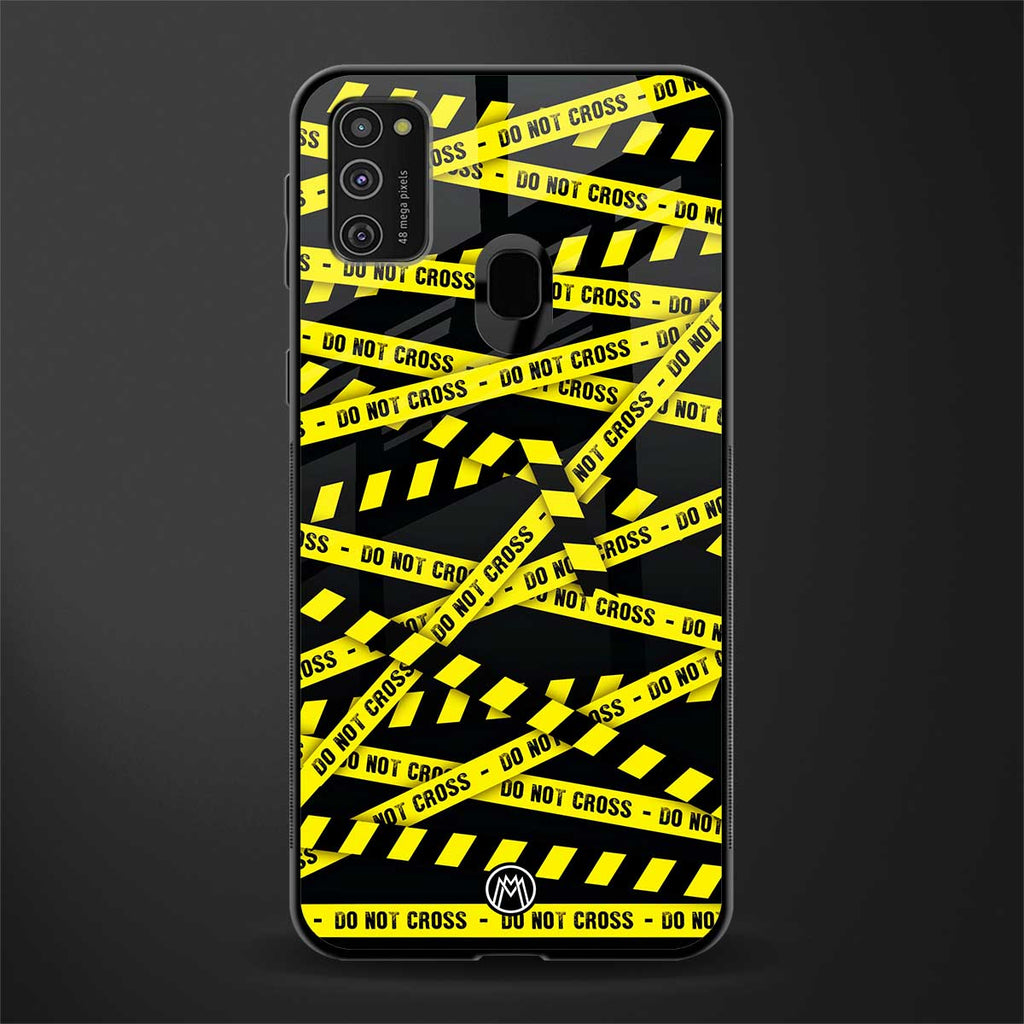 do not cross warning glass case for samsung galaxy m21 image