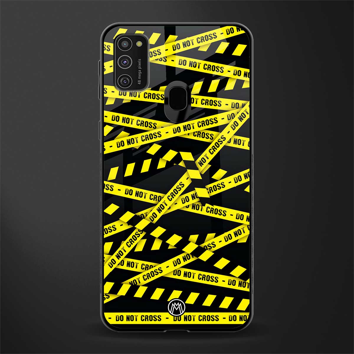 do not cross warning glass case for samsung galaxy m21 image
