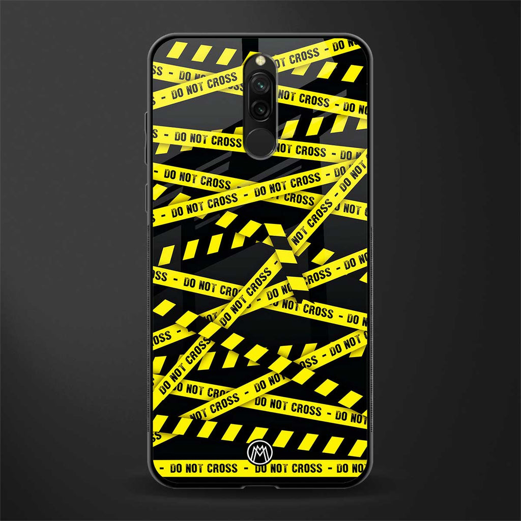 do not cross warning glass case for redmi 8 image