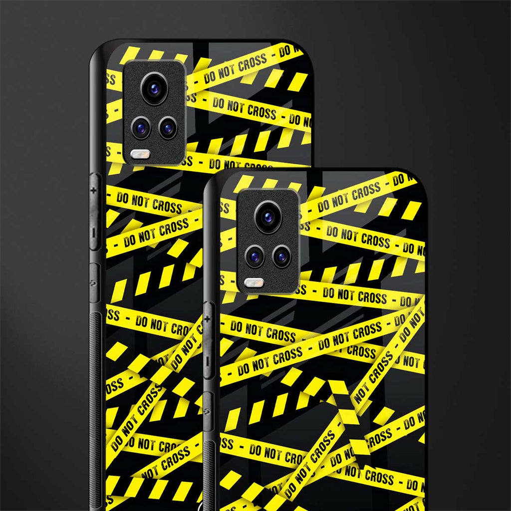 do not cross warning back phone cover | glass case for vivo y73