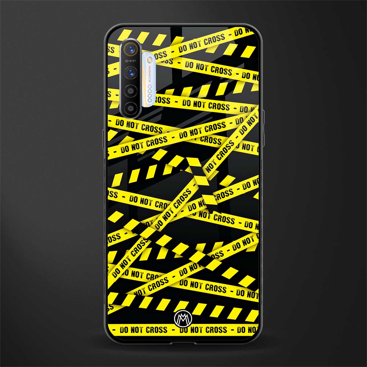 do not cross warning glass case for realme xt image