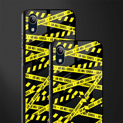 do not cross warning glass case for vivo y1s without fingerprint image-2