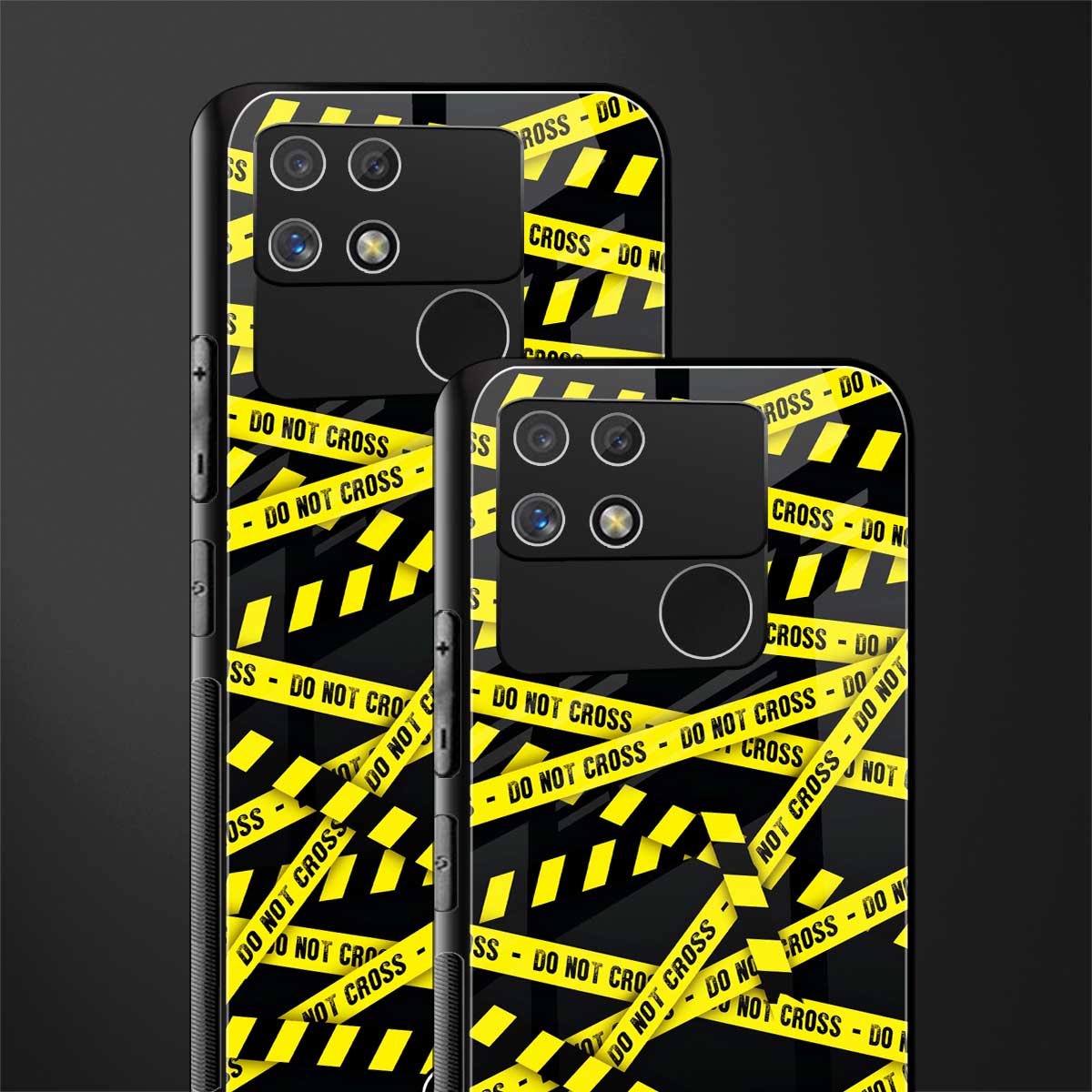 do not cross warning back phone cover | glass case for realme narzo 50a