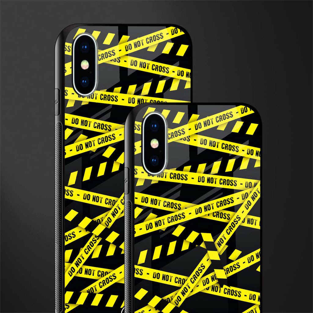do not cross warning glass case for iphone xs image-2
