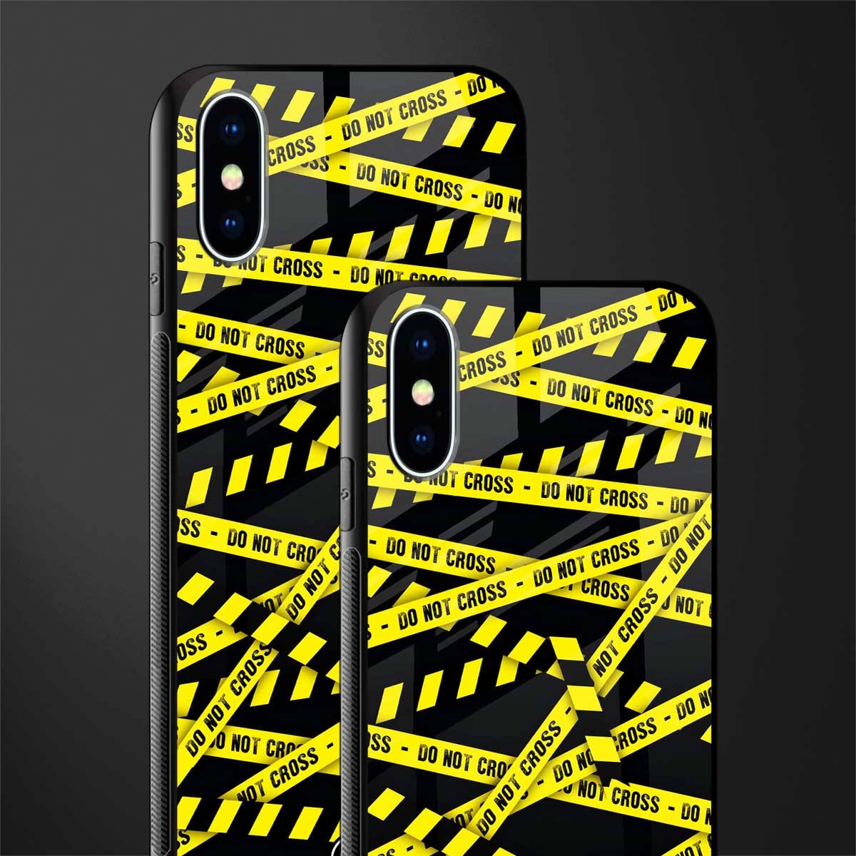 do not cross warning glass case for iphone xs image-2