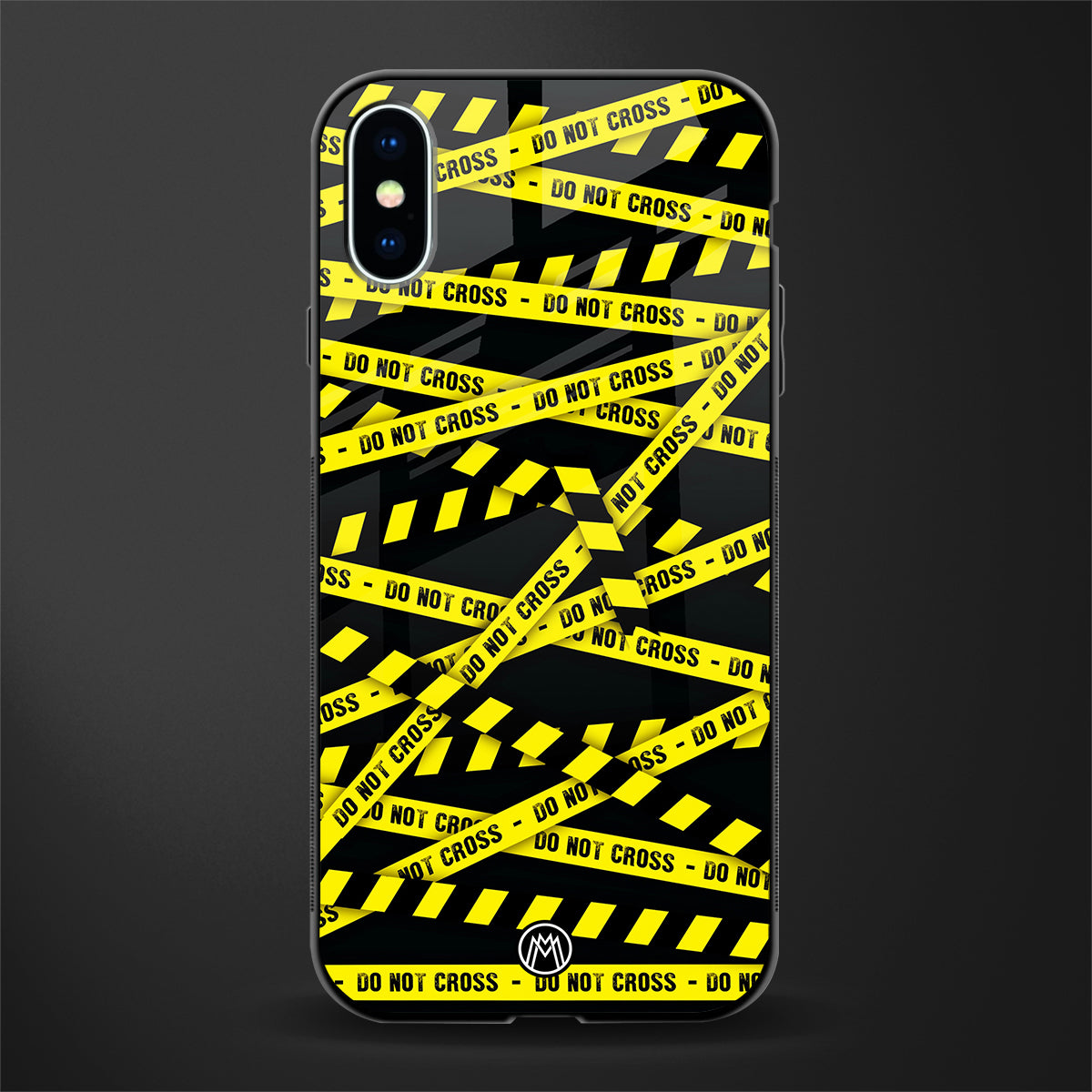 do not cross warning glass case for iphone xs image