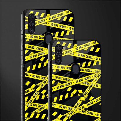 do not cross warning glass case for samsung galaxy m11 image-2