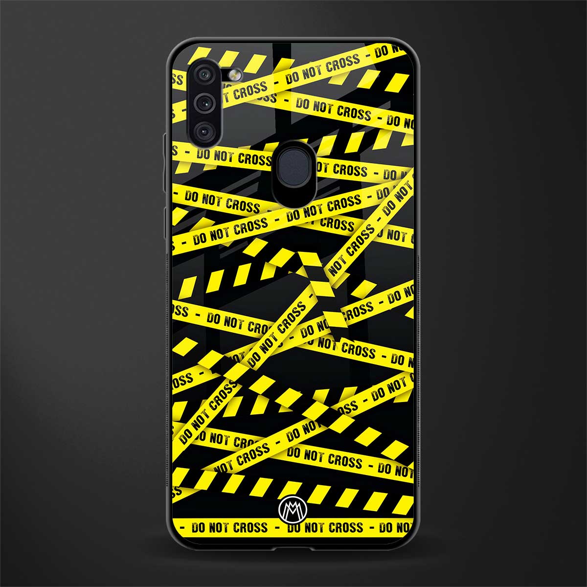 do not cross warning glass case for samsung galaxy m11 image