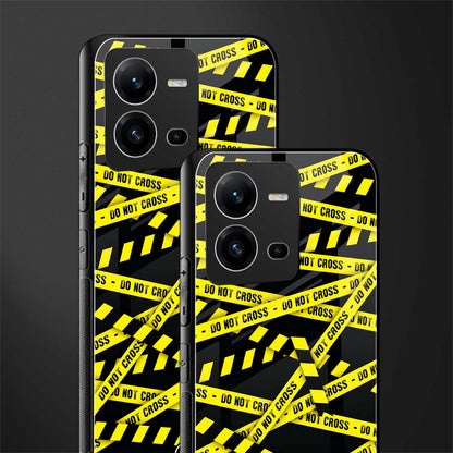 do not cross warning back phone cover | glass case for vivo v25-5g