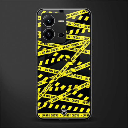 do not cross warning back phone cover | glass case for vivo v25-5g