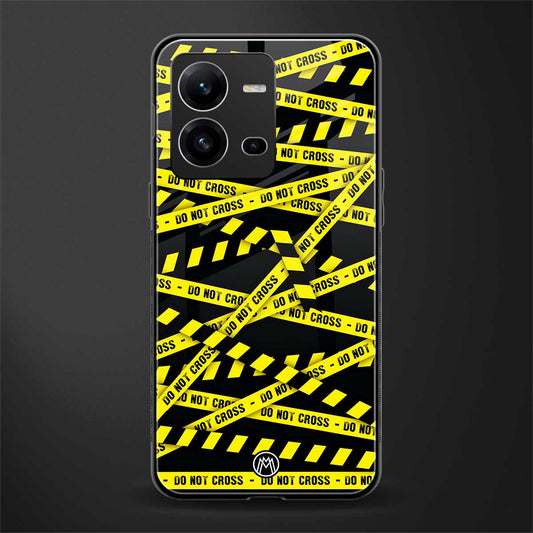 do not cross warning back phone cover | glass case for vivo v25-5g