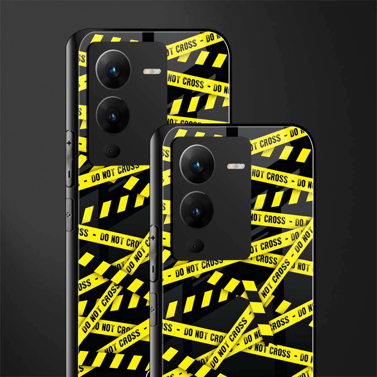 do not cross warning back phone cover | glass case for vivo v25 pro 5g