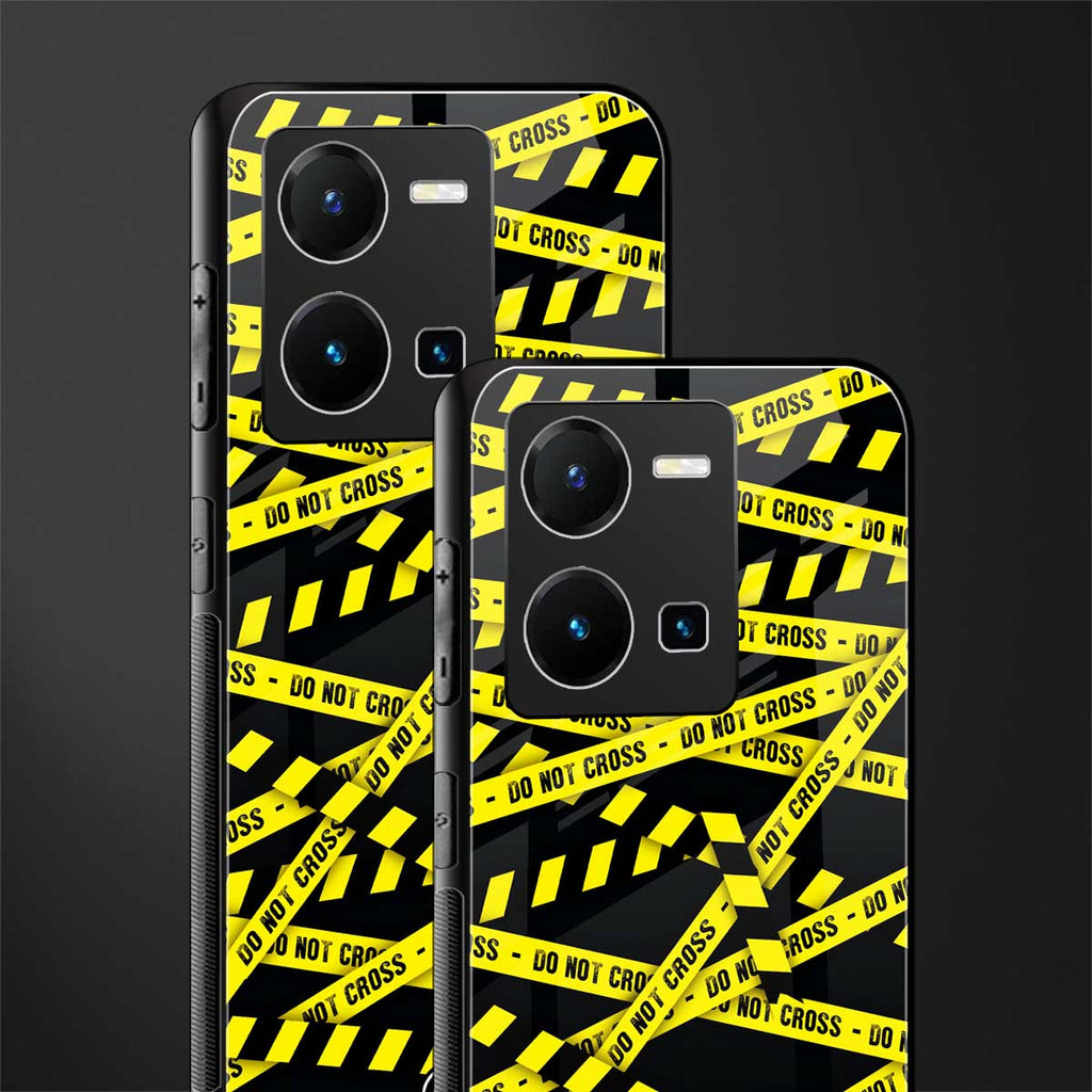 do not cross warning back phone cover | glass case for vivo y35 4g