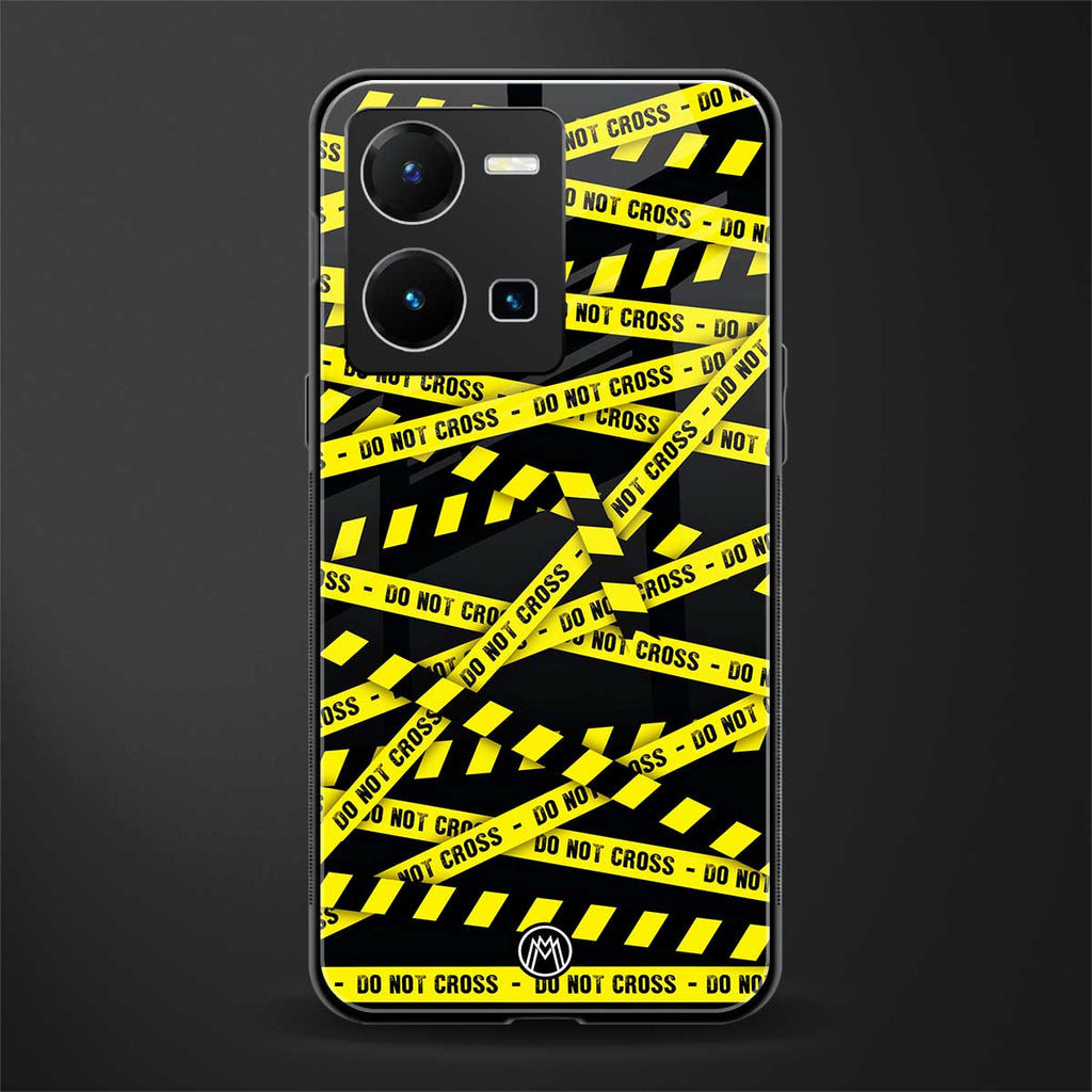 do not cross warning back phone cover | glass case for vivo y35 4g