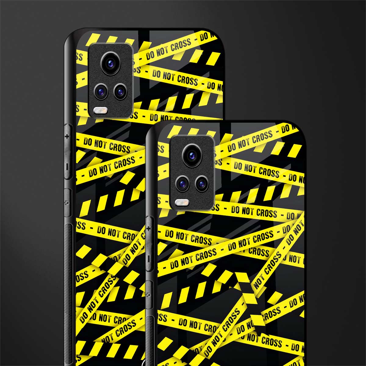 do not cross warning back phone cover | glass case for vivo v21e 4g
