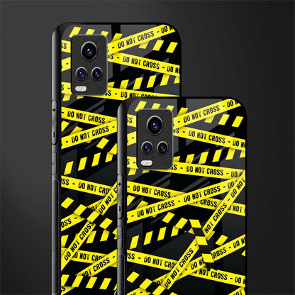 do not cross warning back phone cover | glass case for vivo v21e 4g