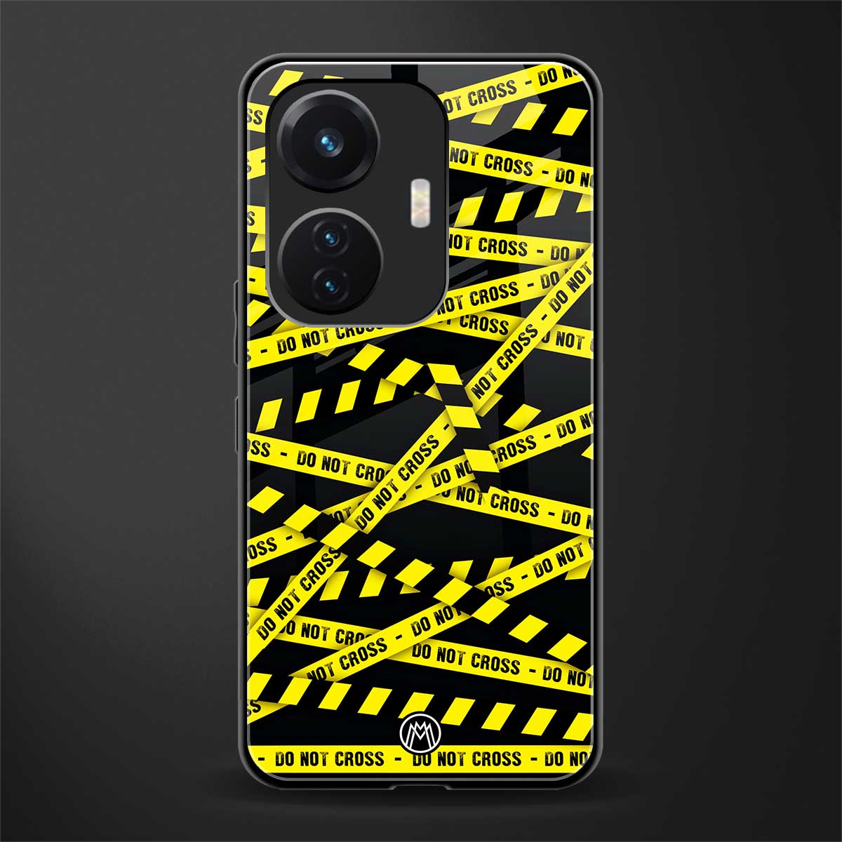 do not cross warning back phone cover | glass case for vivo t1 44w 4g