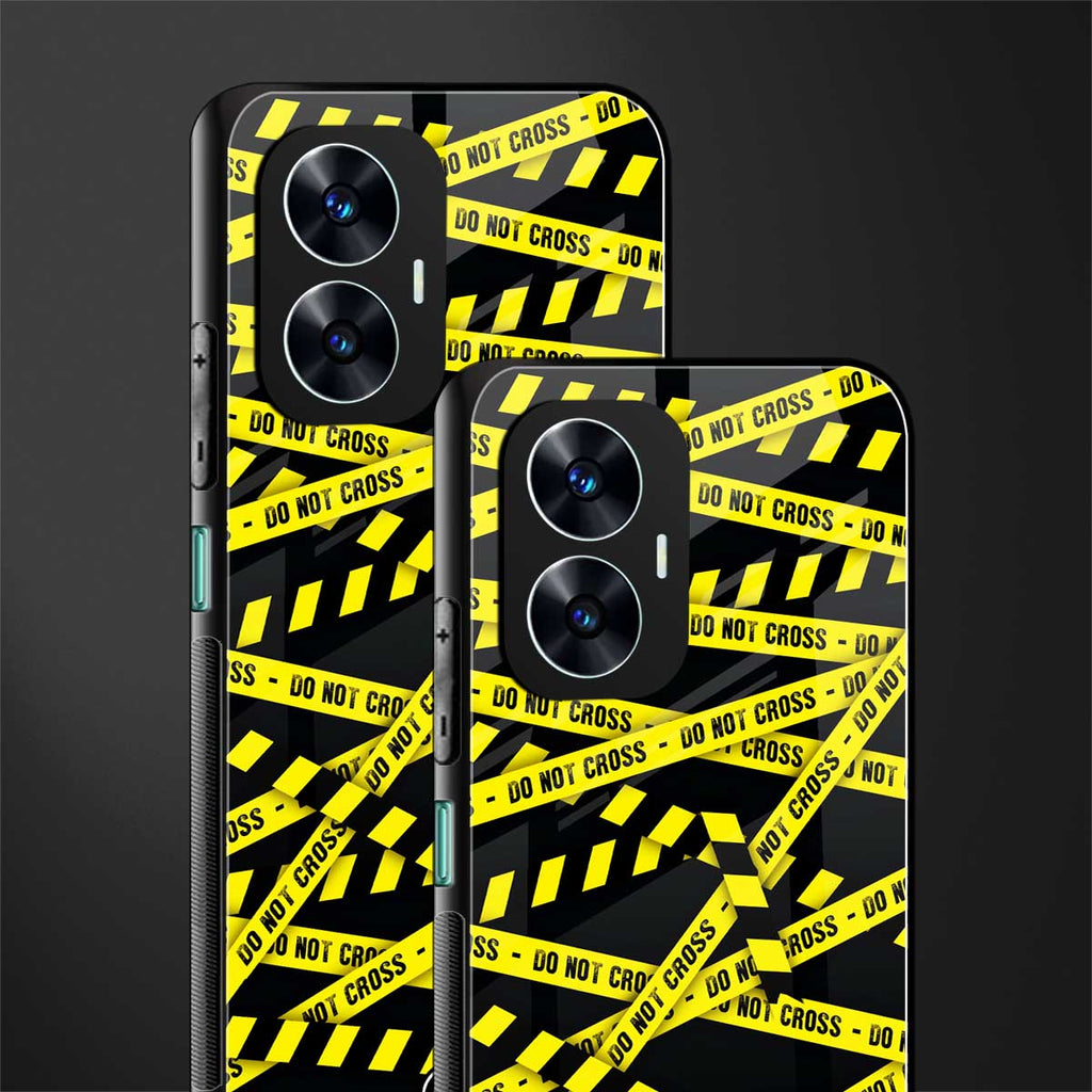 do not cross warning back phone cover | glass case for realme c55