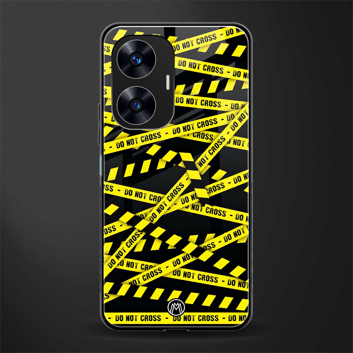 do not cross warning back phone cover | glass case for realme c55