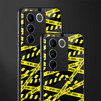 do not cross warning back phone cover | glass case for vivo v27 pro 5g