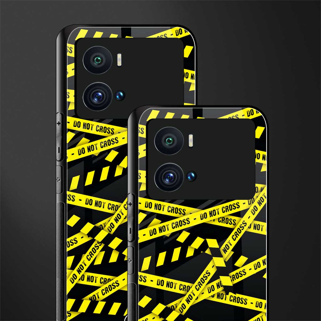 do not cross warning back phone cover | glass case for iQOO 9 Pro