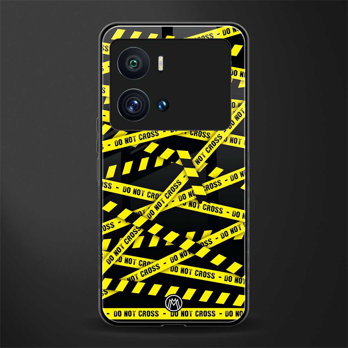 do not cross warning back phone cover | glass case for iQOO 9 Pro