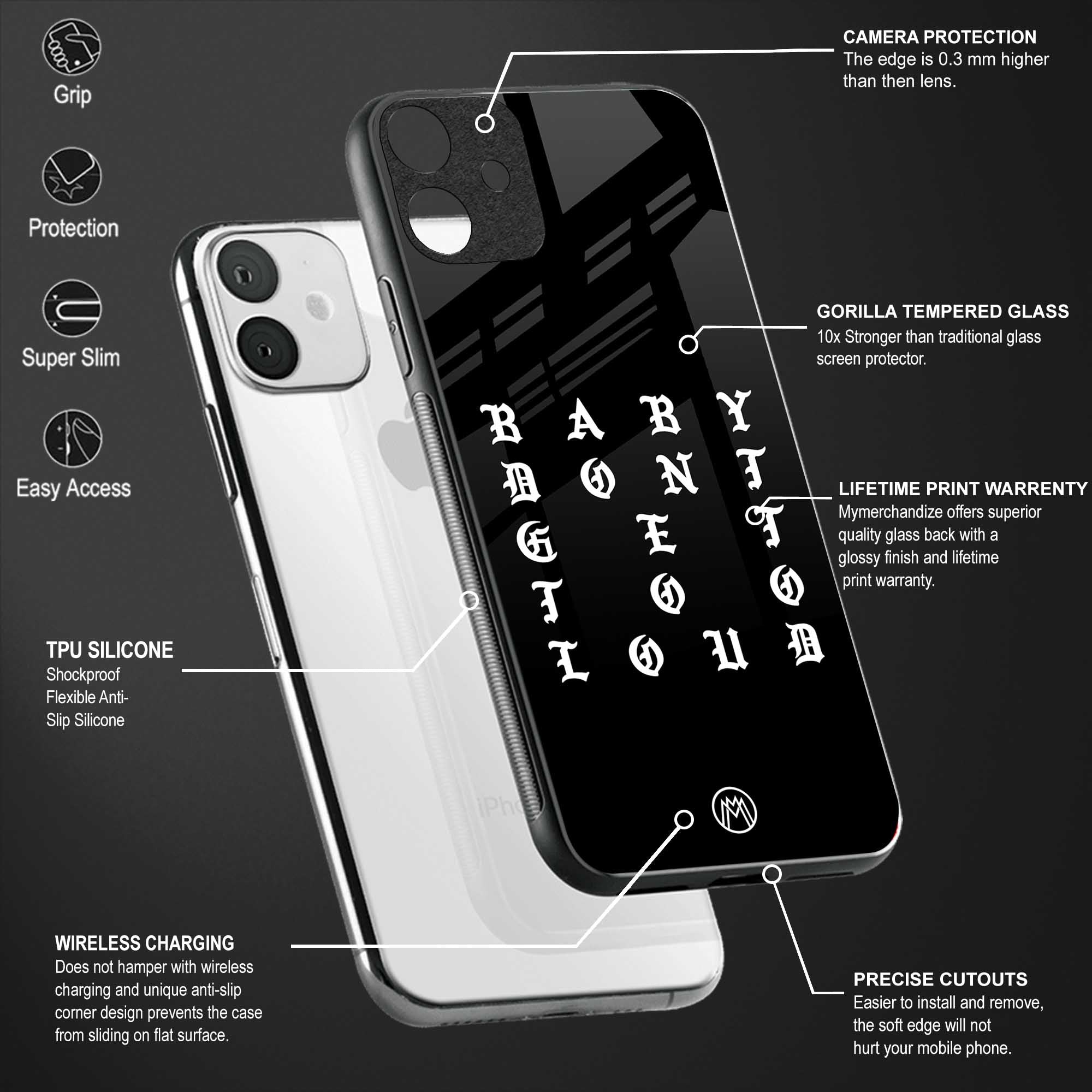 don't get too loud back phone cover | glass case for redmi note 11 pro plus 4g/5g
