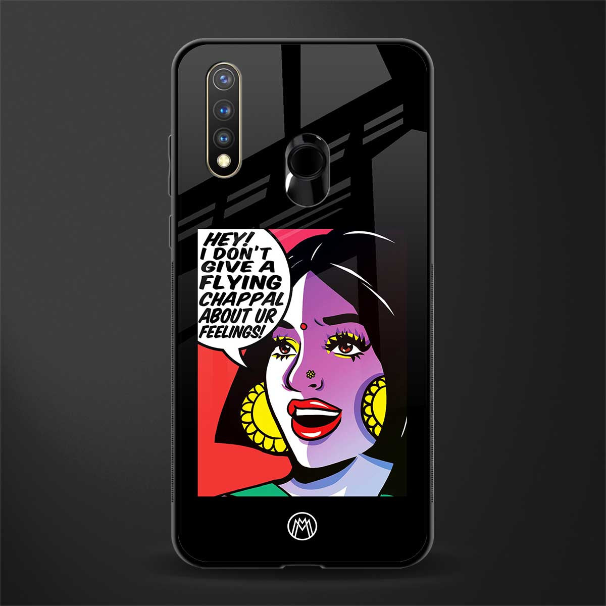 don't give a flying chappal glass case for vivo y19 image