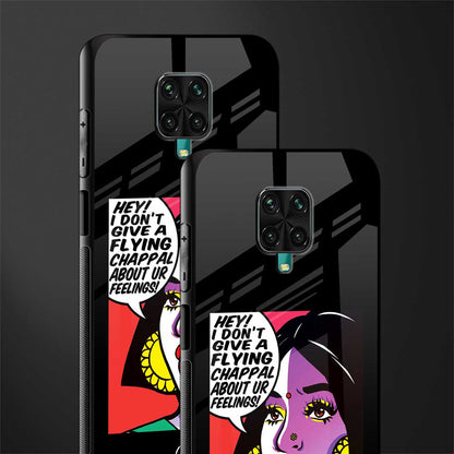 don't give a flying chappal glass case for redmi note 9 pro max image-2