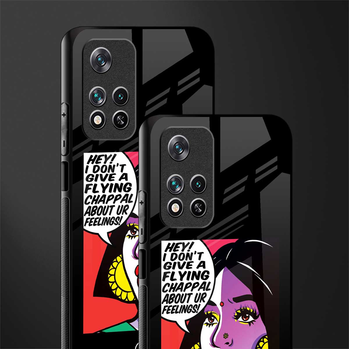 don't give a flying chappal glass case for xiaomi 11i 5g image-2