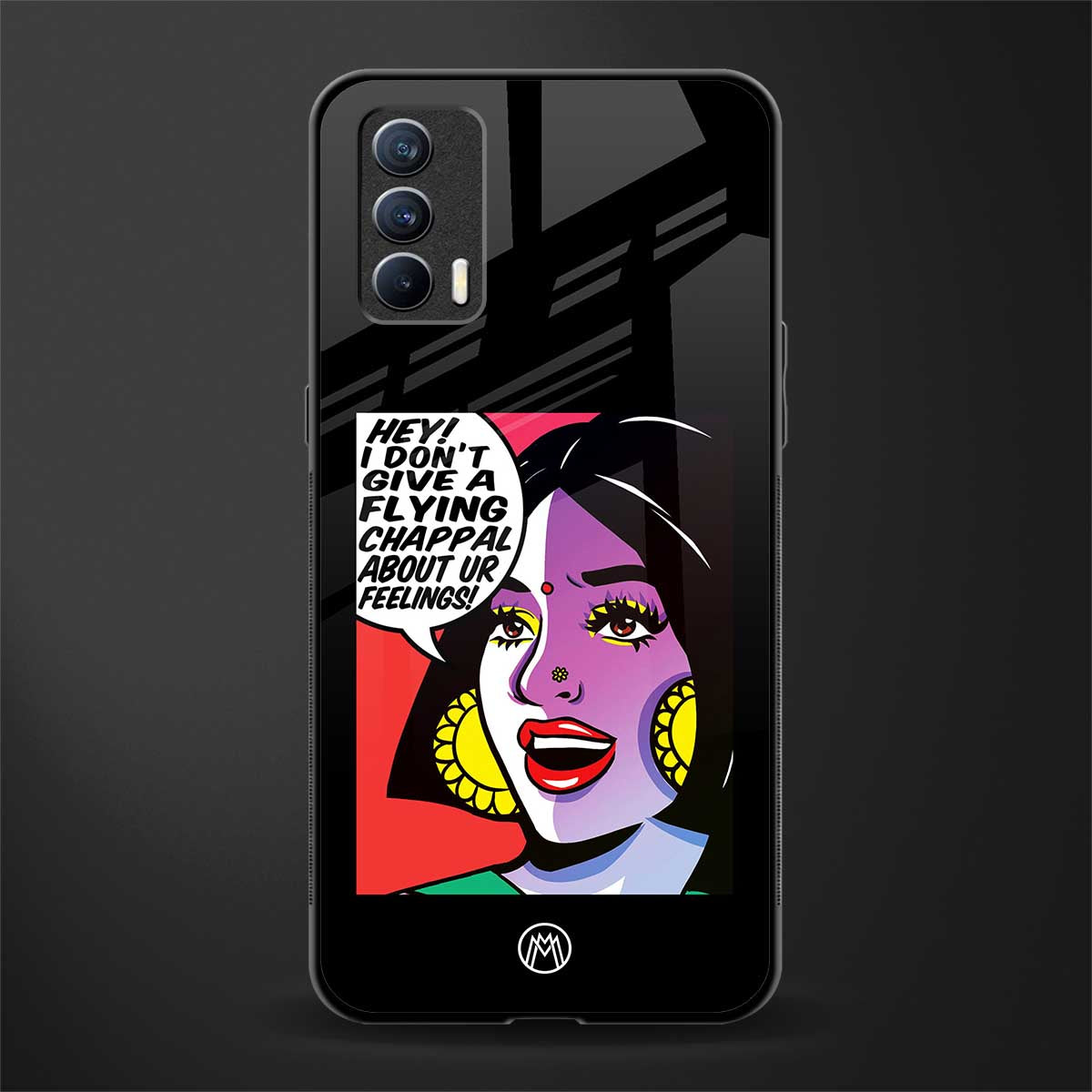 don't give a flying chappal glass case for realme x7 image