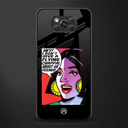 don't give a flying chappal glass case for poco x3 image