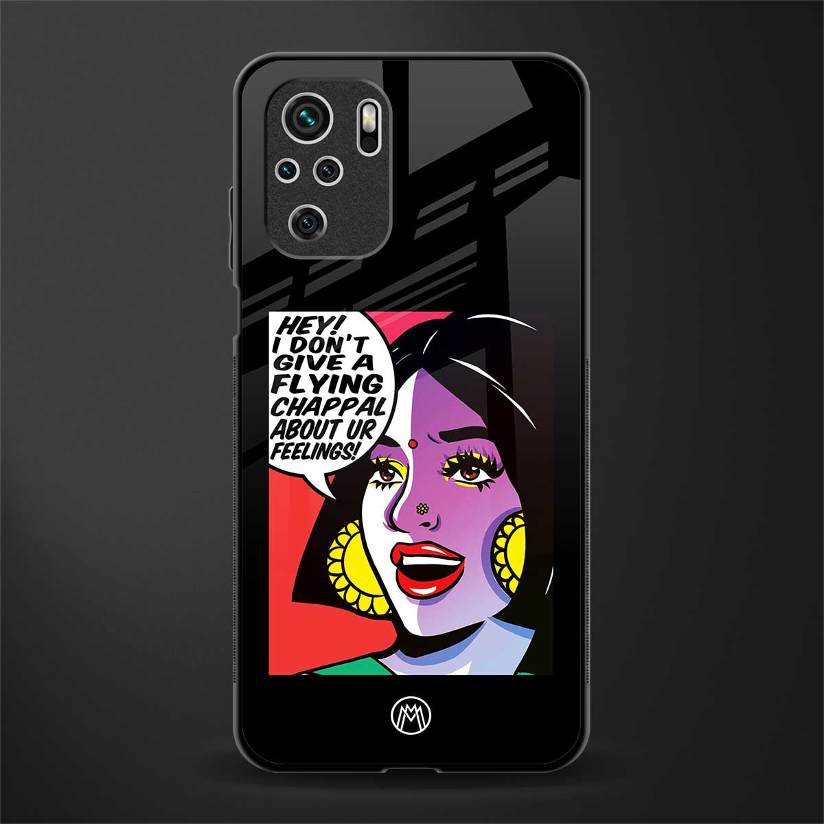 don't give a flying chappal glass case for redmi note 10s image