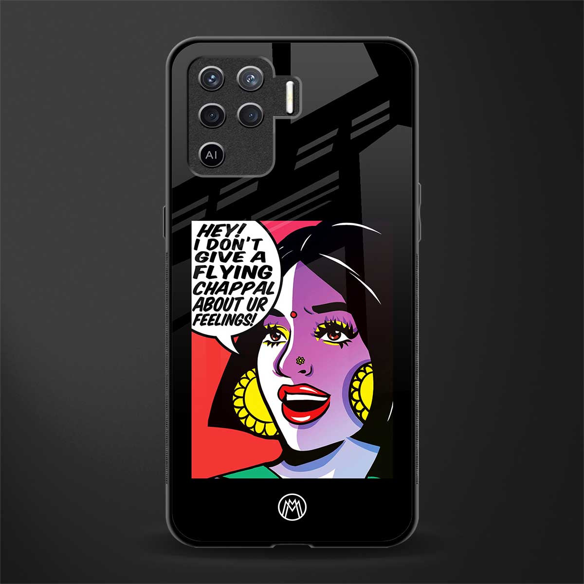 don't give a flying chappal glass case for oppo f19 pro image