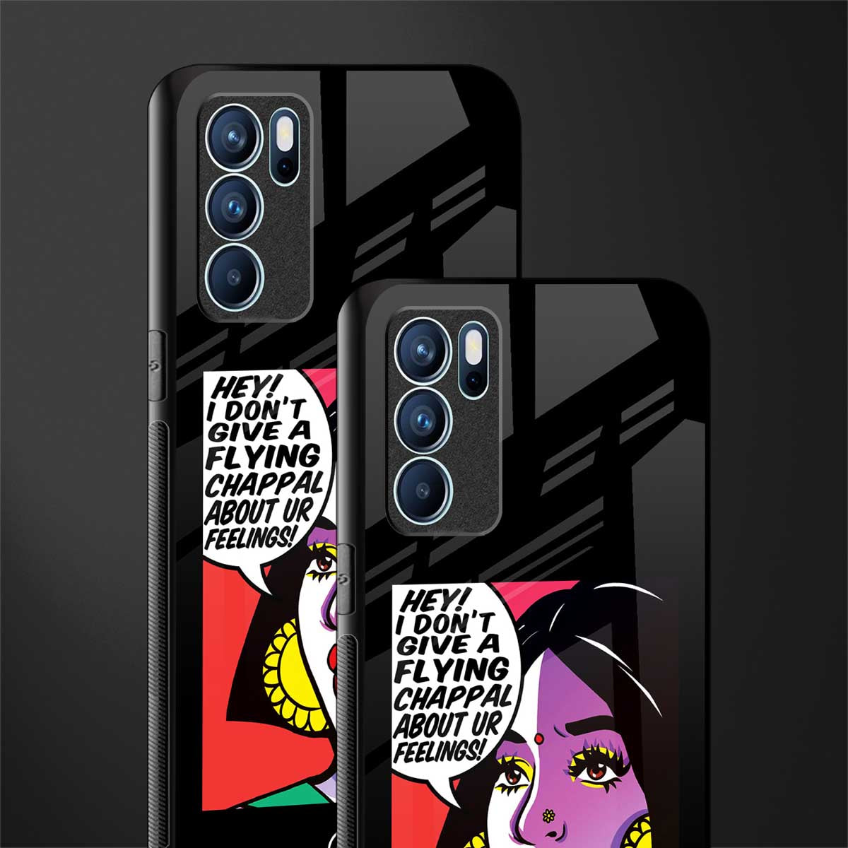 don't give a flying chappal glass case for oppo reno6 5g image-2