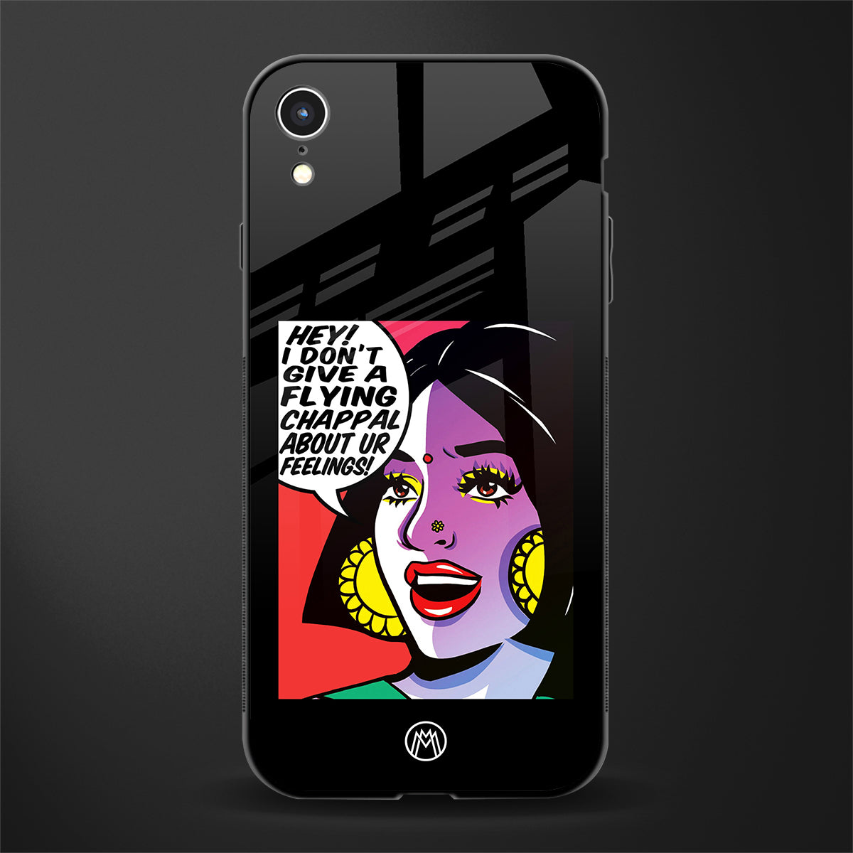 don't give a flying chappal glass case for iphone xr image