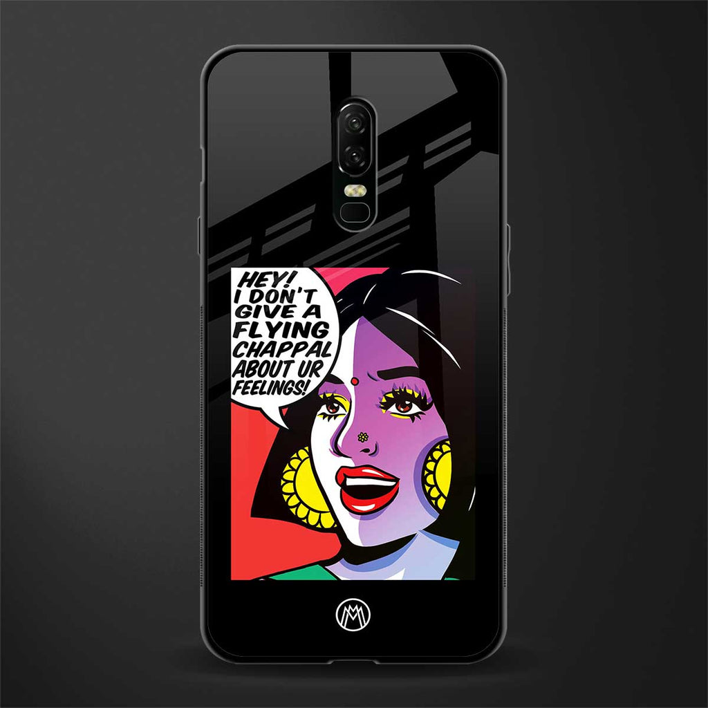 don't give a flying chappal glass case for oneplus 6 image