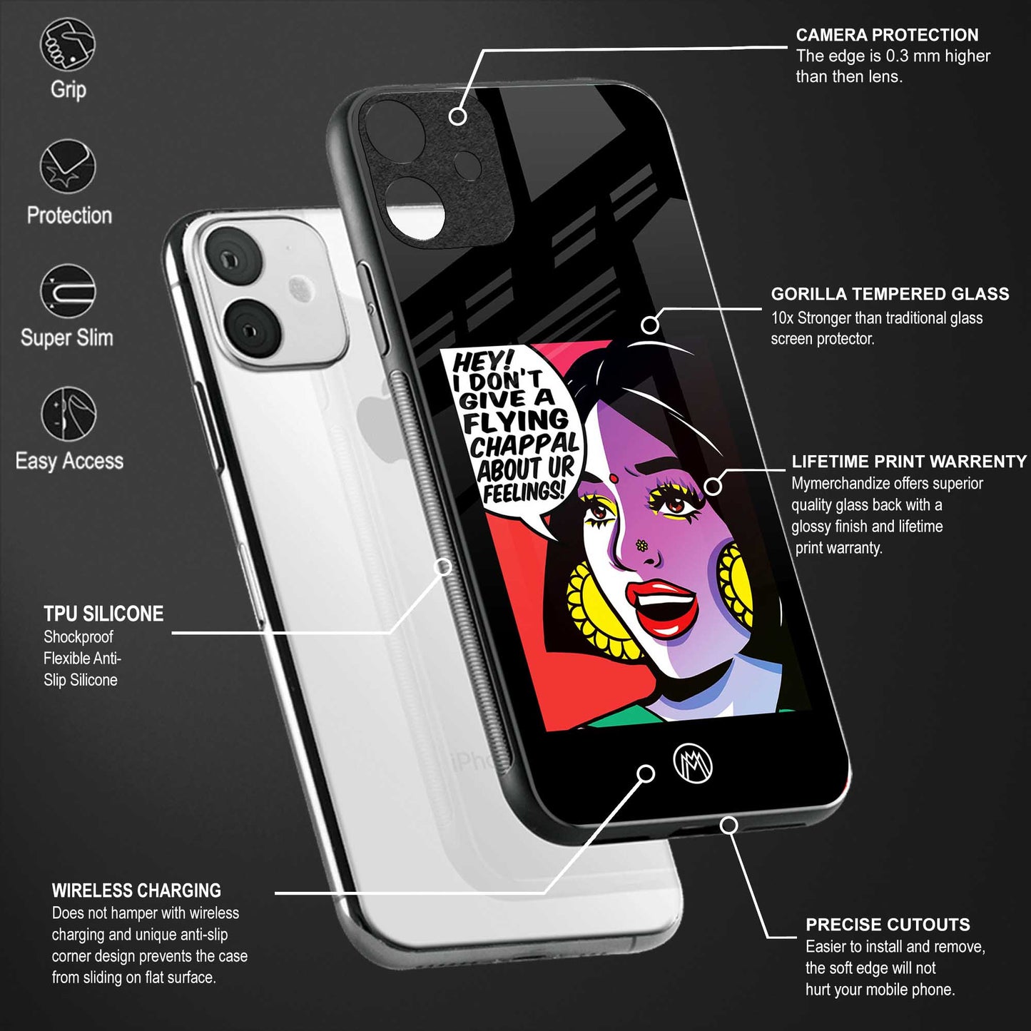 don't give a flying chappal glass case for poco m2 image-4