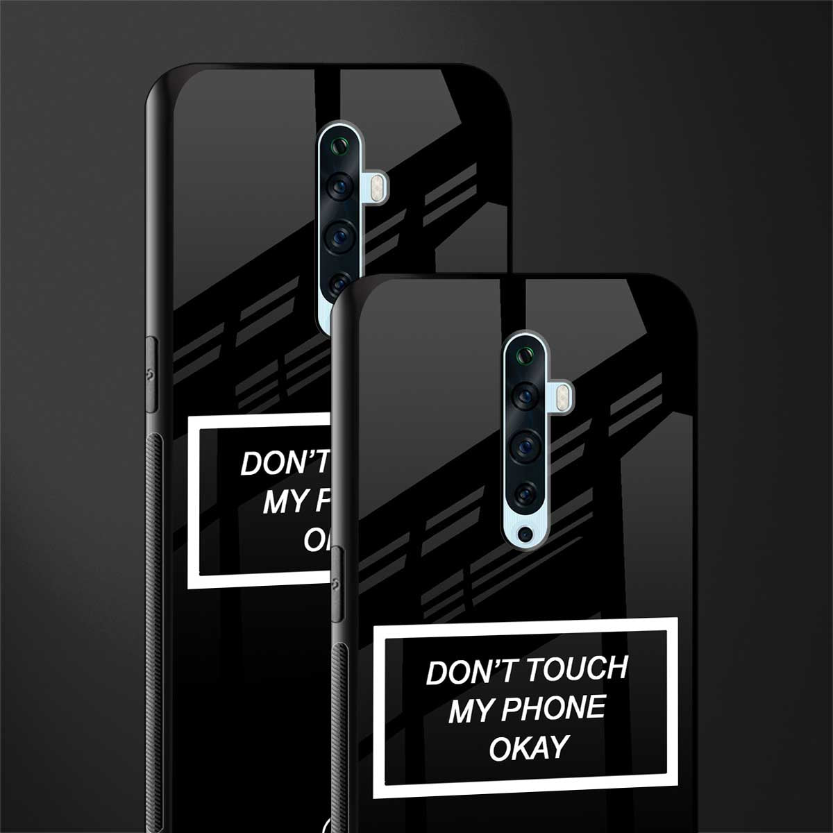 don't touch my phone black glass case for oppo reno 2f image-2